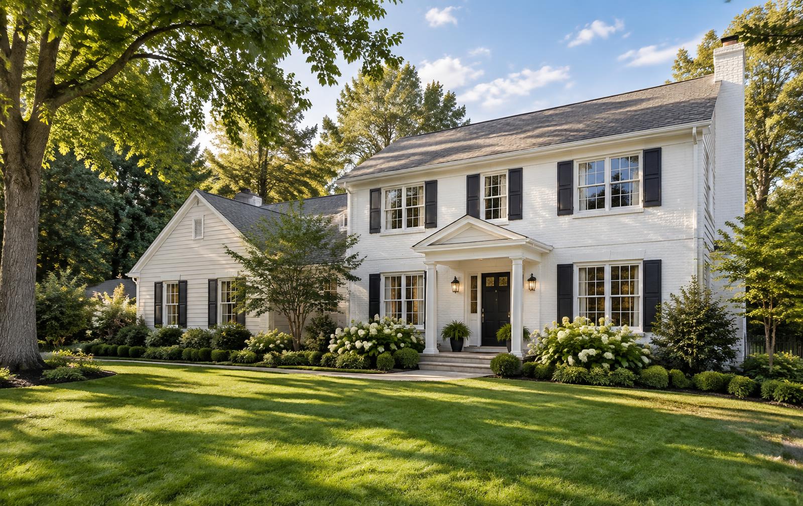 Elegant South Jersey home surrounded by mature landscaping